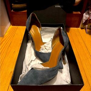 Vince blue suede low pumps